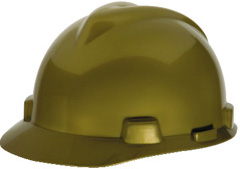 MSA V-Gard® Standard - Gold Hard Hat | Customhardhats.com