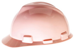 MSA V-Gard pink hard hat