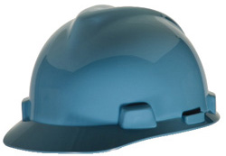 MSA V-Gard robin's egg blue hard hat